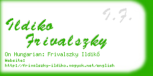 ildiko frivalszky business card